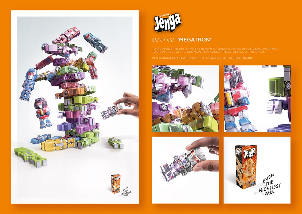 Jenga ‘Even the mightiest fall’ Print Campaign