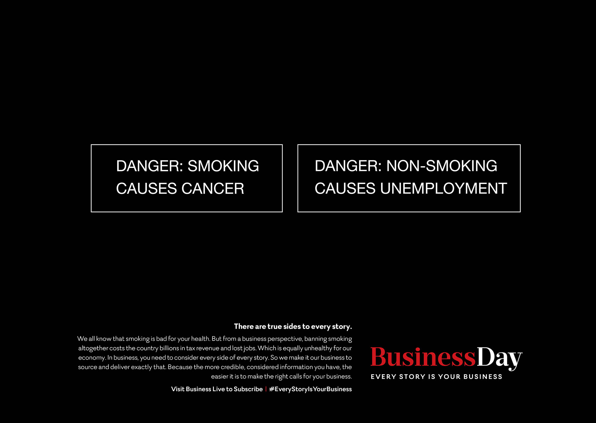 Business Day ‘Smoking: There are true sides to every story’ – Print